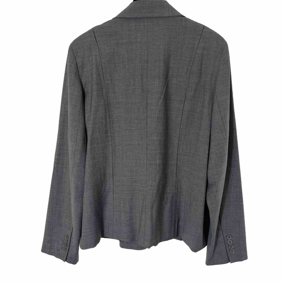 Talbots Blazer Womens 18L Wool Blend Grey One Button Lined Jacket Office Casual - Picture 2 of 13